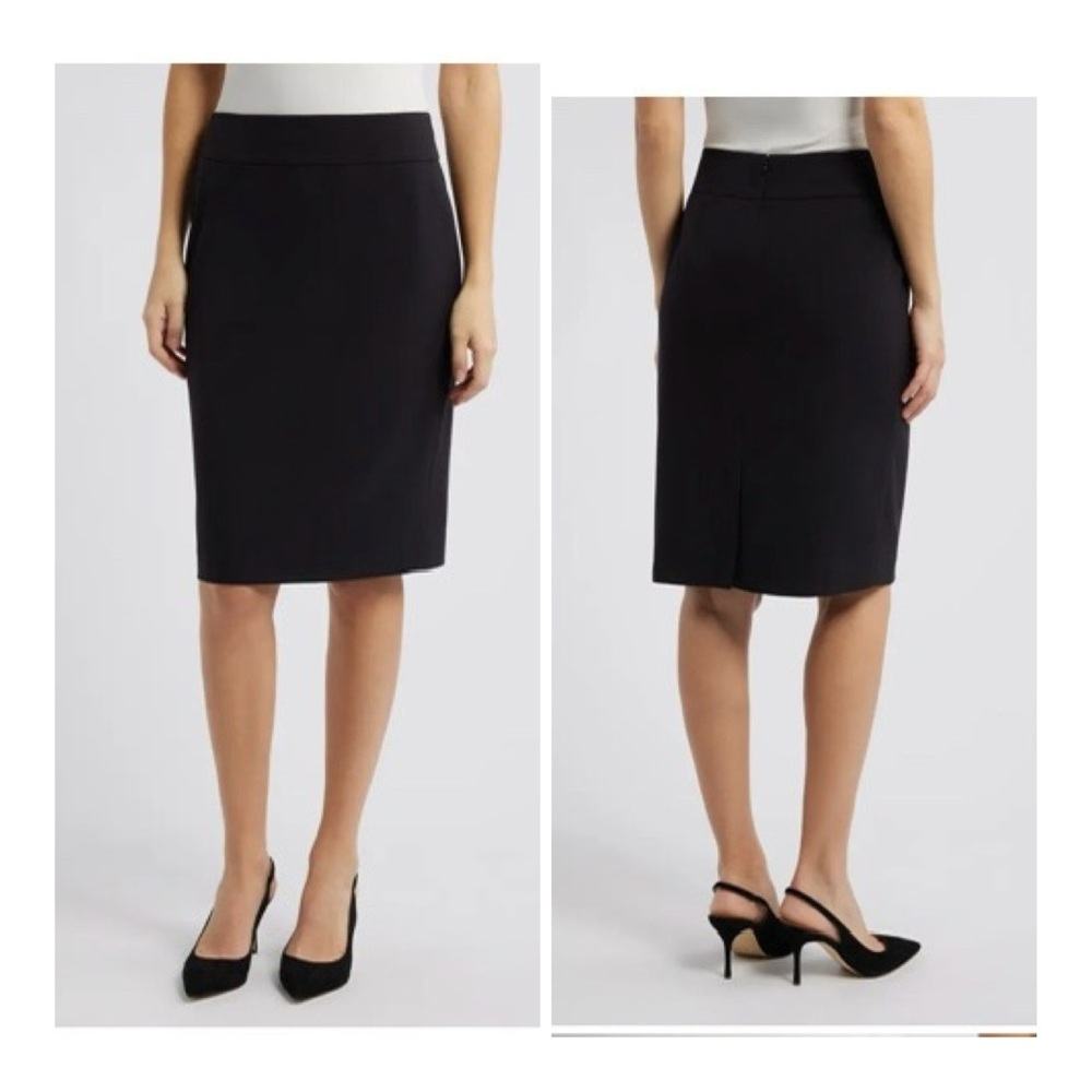 NEW Anne Klein Size XS Black‎ Pull On Style Stretch Classic Pencil Skirt